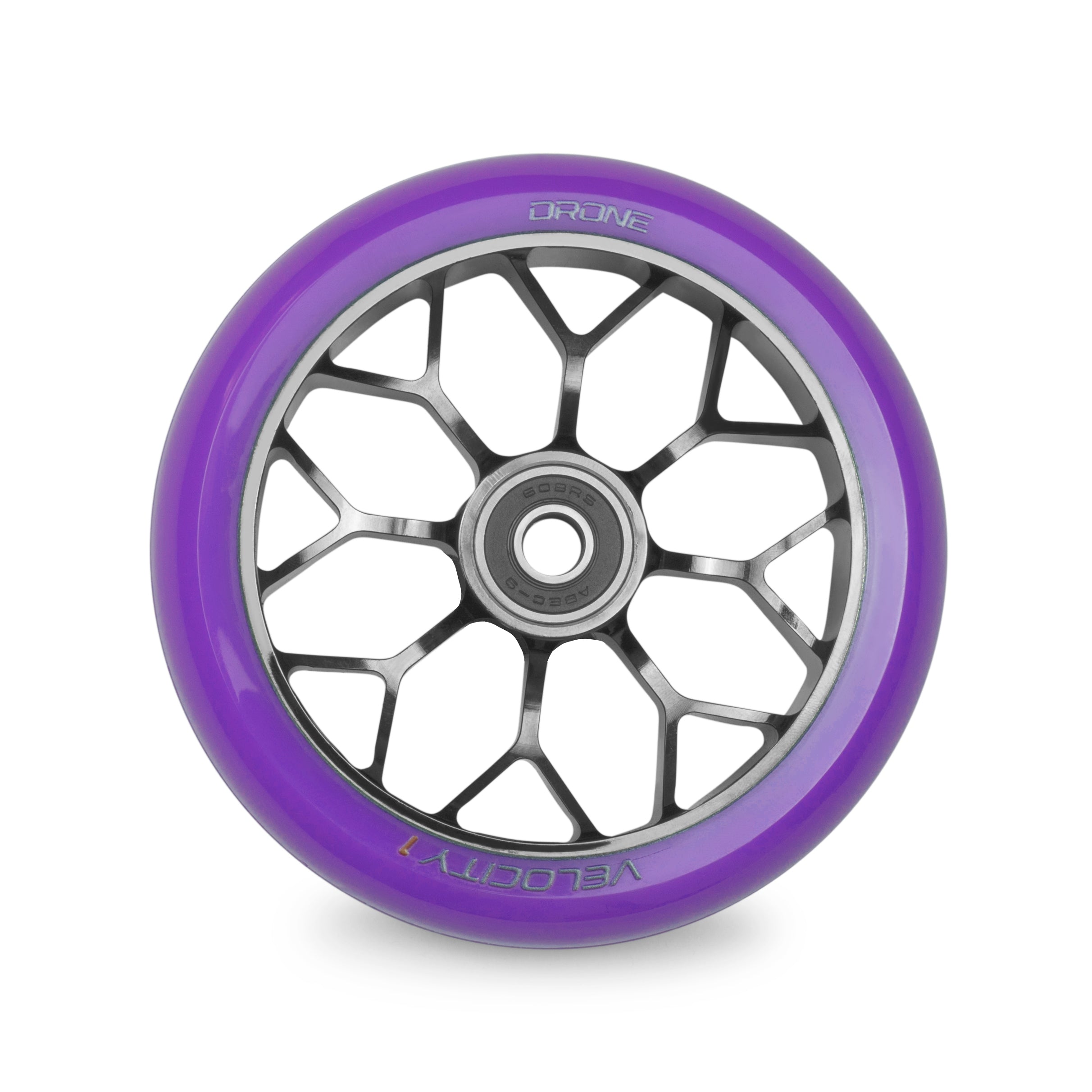 Velocity 110mm Spoked Super-Light Wheel - Smoked Chrome / Purple